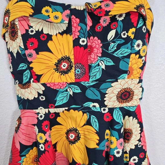 Eva Rose Floral Retro Fit And Flare Swing Dress Size Medium NWT Pinup Rockabilly - Picture 5 of 12